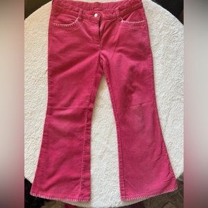 Gymboree girls pink flare bottom corduroy pants with light pink stitching